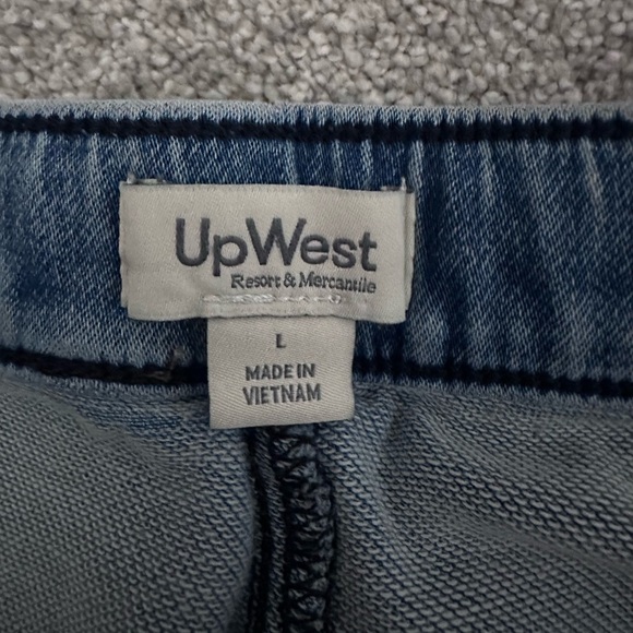 UpWest Denim Blue Women's size Large drawstring Shorts - Picture 2 of 5